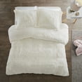 thumbnail image 2 of Intelligent Design Polyester Solid Shaggy Fur Twin Duvet Cover Set in Ivory, 2 of 11