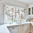 thumbnail image 5 of Marble Kitchen Curtains White Grey Gold Window Curtains and Valances Set 36 Inch, Abstract Texture Art Rod Pocket Short Tier Curtain, Modern Luxury Small Curtains for Kitchen Decor, 5 of 6