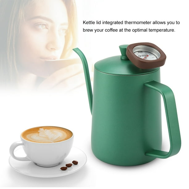 Hervidor de café con termómetro Jadeshay acero inoxidable 600 ml negro