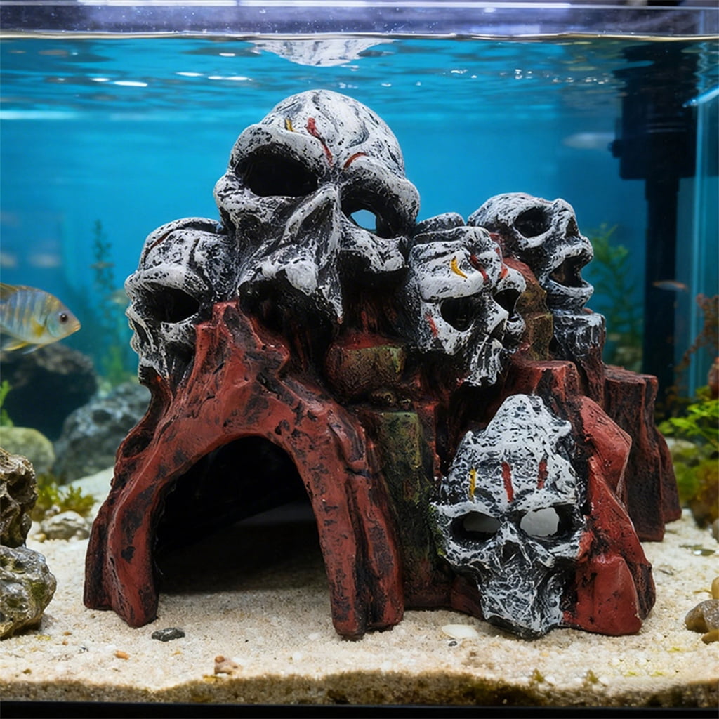 Creative Gothicism Skull Cave Fish Tanks Accessory Aquariums Aesthetic