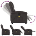 thumbnail image 3 of vidaXL Massage Recliner Chair Dark Brown Real Leather, 3 of 5