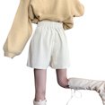 thumbnail image 2 of Minnieouse Poliéster Mujer Corto Fácil de combinar Elegante Moda Adelgazante Color sólido Niñas Compras Pantalón Ropa Prendas para la parte inferior del cuerpo Beige SG Minnieouse AP019244-08, 2 of 6