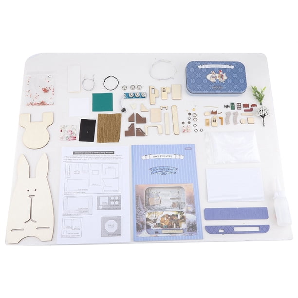 Kit De Maison De Poupée 3D – Thème Hivernal – Bois – LED – Bricolage Miniature – Dès 8 Ans