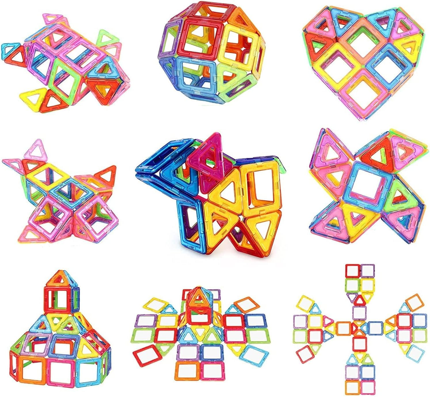 30 PCS Magnetic Tiles Large Size Building Blocks Construction Toys for Boys & Girls STEM Learning Educational Toy for Above 3 Years Old Boys and Girls,Christmas Birthday Gift Toys