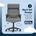 thumbnail image 4 of Serta Comfort Executive Big & Tall Ergonomic Office Chair Bonded Leather Gray, 4 of 11