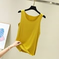 thumbnail image 2 of Jinhomg Sleeveless Tank Tops for Women Basic Solid Spring Summer Camisoles Lightweight Comfy Crew Neck Undershirts Daily Wear Sales Today Yellow L, 2 of 4