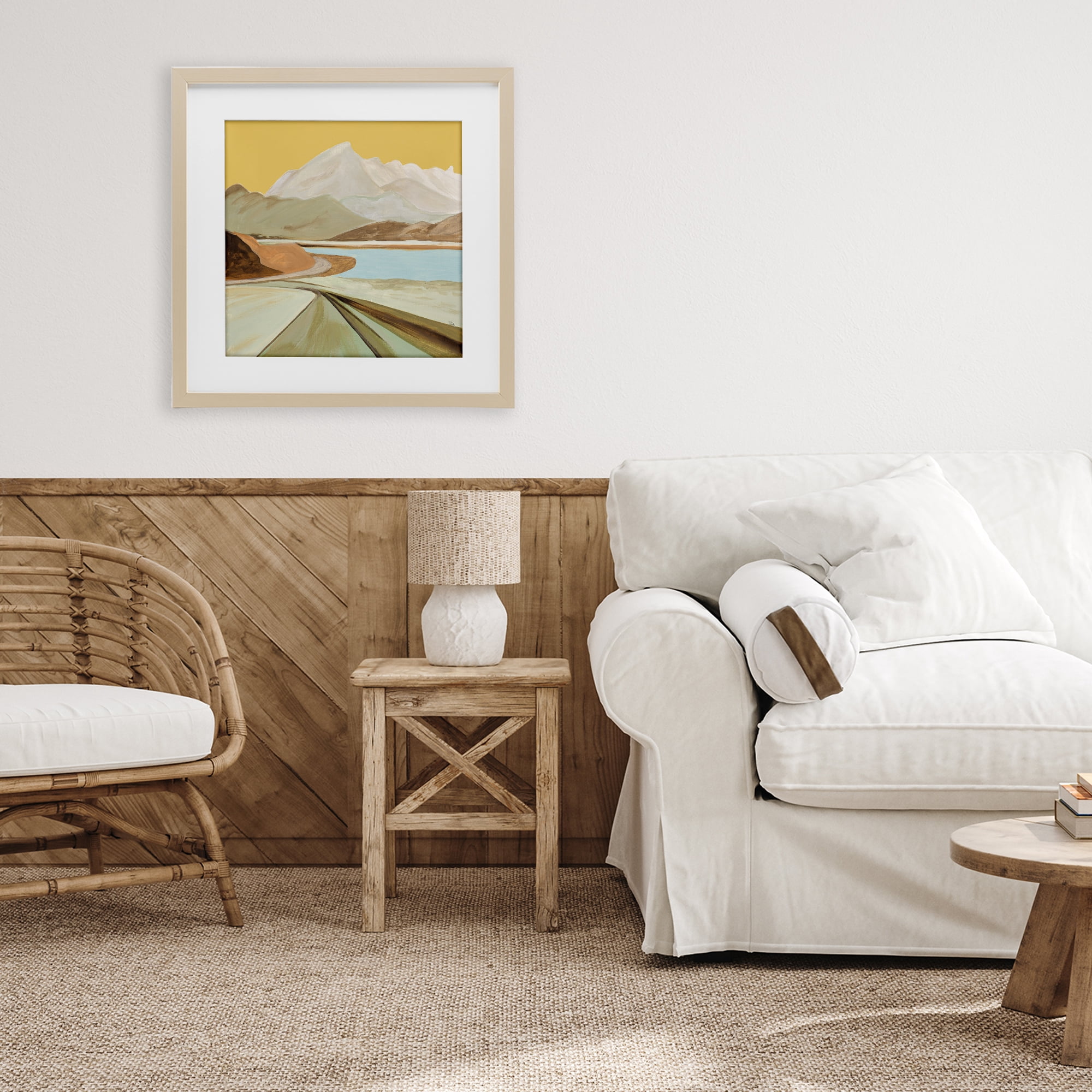 Stupell Industries Retorno Mountain Sunrise Birch Framed Print Under Glass, design by Patricia Pinto