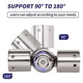 thumbnail image 3 of 2PCS Curtain Rods Corner Connector, Adjustable Curtain Rod Corner Connector for 1 Inch Bay Window Curtain Rods(Silver), 3 of 6