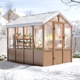thumbnail image 7 of MUCHANT 6x8 FT Wooden Greenhouse for Outdoors, Walk-in Large Green House with Quick Setup Structure and Roof Vent for Garden Backyard, 7 of 7