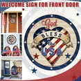 thumbnail image 2 of BSJJY Patriotic God Bless America USA 4th of July, Independence Day, Veteran Day, Floral Deco Mesh Front Door Wreath, Memorial Day, Labor Day, Military, Indoor Outdoor, 2 of 2
