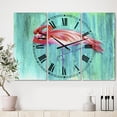 thumbnail image 2 of Designart 'Pink Flamingo In Blue' Large Cottage Wall Clock, 2 of 3