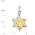 thumbnail image 3 of 14k Gold Two-tone Star of David Pendant Charm, 3 of 4