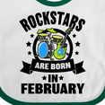 thumbnail image 4 of Inktastic Rockstars Are Born in February Birthday Boys or Girls Baby Bib, 4 of 4