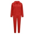 thumbnail image 2 of Voncos Women Pajama Set Warm Pj Pants Winter Comfy Zip Up Casual Cute Outerdoor Wear Plush Sleepwear Red Loungewear Size M, 2 of 7