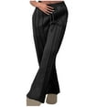thumbnail image 2 of Herrnalise Women's Ribbed Pants for Women Elastic High Waist Wide Leg Knit Pants Gear up for greatness for less, 2 of 5