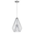 thumbnail image 2 of Aspen Creative 61080-2 Adjustable One-Light Hanging Mini Pendant Ceiling Light, Transitional Design in Chrome Finish, Metal Wire Shade, 9 1/2" Wide, 2 of 5