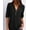 Black, variant on New Women Cool Loose Shirt Deep V Neck Chiffon Fashion Blouse Casual Ladies Tops Sexy Zipper Pullover