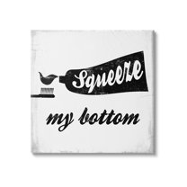 Stupell Industries Squeeze My Bottom Phrase Toothbrush Funny Dental Hygiene, 17 x 17, Design by Daphne Polselli