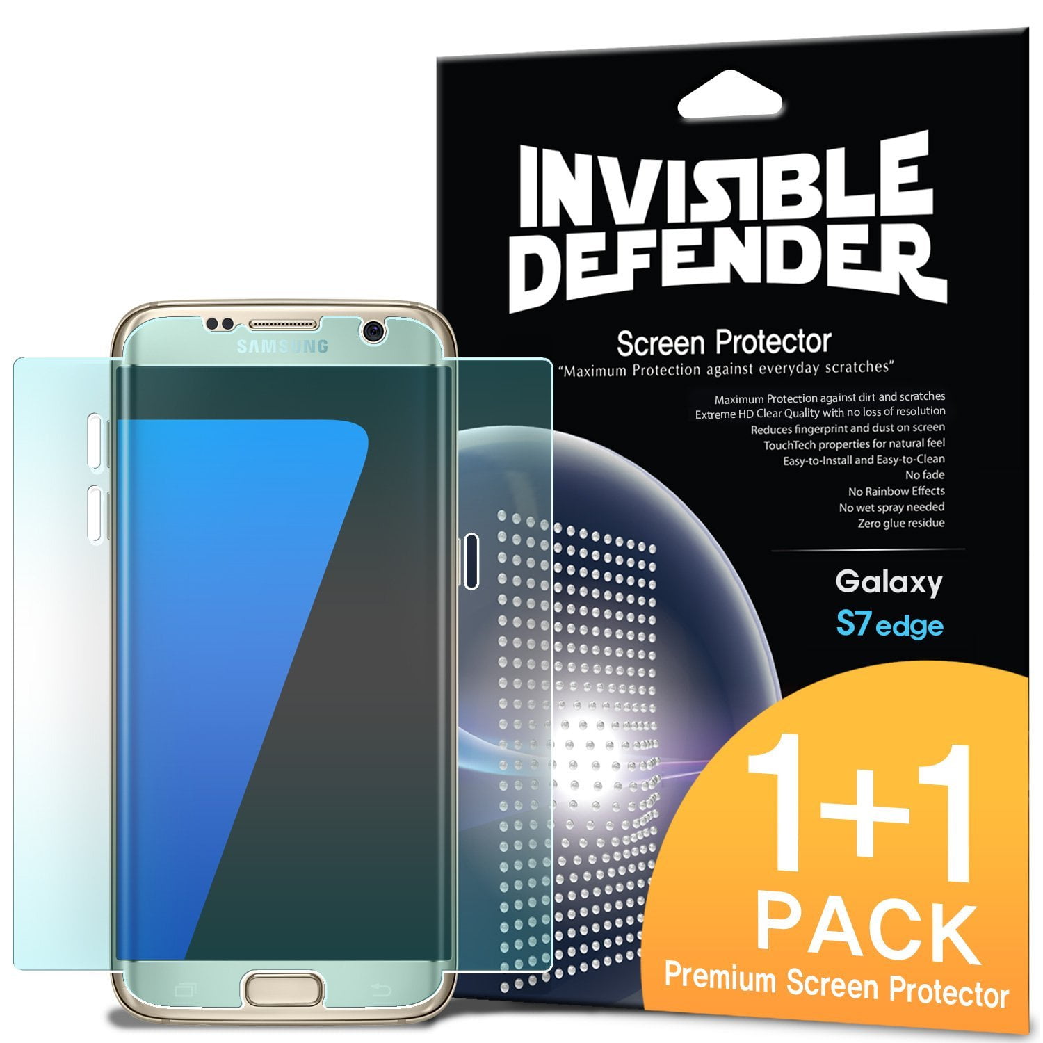 Galaxy S7 Edge Screen Protector, Invisible Defender [Full Coverage][2
