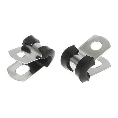 

Unique Bargains Stainless Steel Cable Clamp Rubber Cushioned Metal Pipe Clamp Fastener for Car 10 Pcs 4.8*15mm 3/16inch