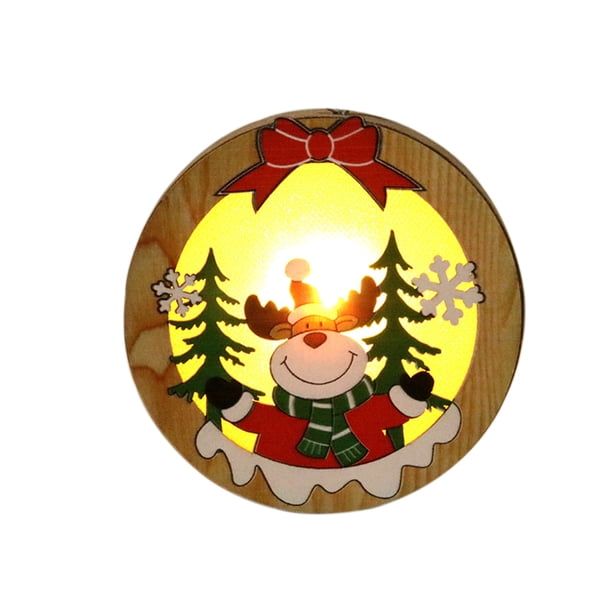 Colgante Irfora Decoración de Navidad delicada portátil Colgante de iluminación de madera Colgante de decoración de árbol de Navidad Modo de círculo colgante Irfora Colgante