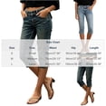 thumbnail image 3 of TEAJOPSUU Capri Jeans for Women Mid Rise Roll Hem Straight Leg Denim Pants Casual Summer Button Zipper Stretchy Capris Blue, 3 of 7