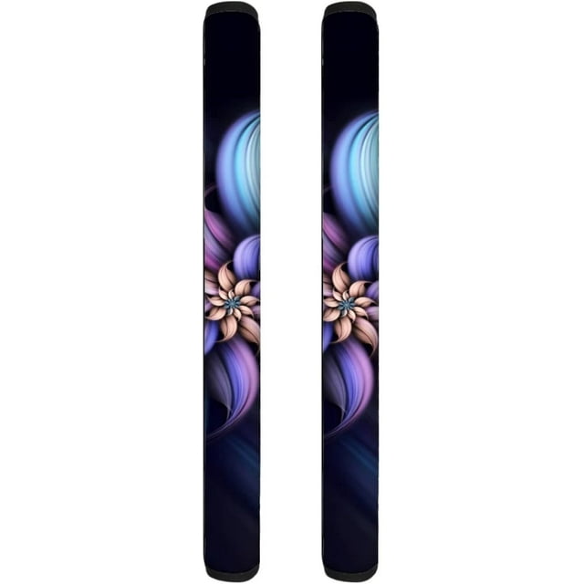 NETILGEN Fashion Flower Refrigerator Door Handle Covers 2pcs, Non-Slip Kitchen Appliance Decoration Mat for Fridge Dishwashers Microwave Kitchen Handle Decoration, Purple Blue