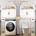 thumbnail image 6 of Spurgehom Over The Toilet Storage Cabinet, Bathroom Shelf Organizer Freestanding, Bathroom Arch Cabinet Over Toilet with Toilet Paper Holder and Anti-Tipping Device, White, 6 of 15