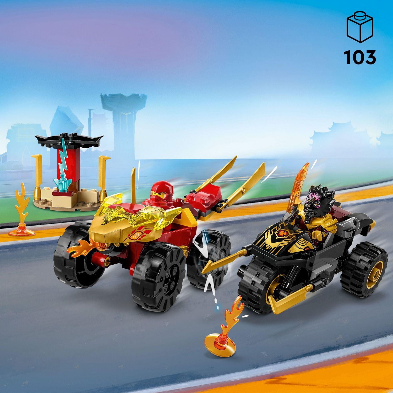 LEGO NINJAGO Kai and Ras' Car and Bike Battle 71789 Beginner