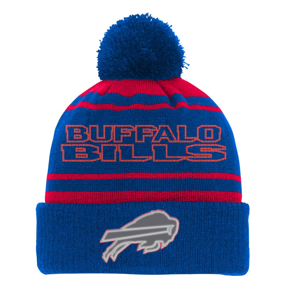 Buffalo Bills Youth NFL "Reflective" Cuffed Knit Hat w Pom by Outerstuff