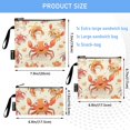 thumbnail image 3 of Haosy 3 Pack Reusable Ziploc Bags BPA Free Healthy Food Storage Bag Leakproof Sandwich Snack Freezer Bags Cute Happy Crabs, 3 of 7