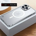 thumbnail image 1 of Metal Aluminum Alloy For Magsafe Case For iPhone 15 14 13 12 11 Pro Max Mini Magnetic Wireless Charge Translucent Matte PC Cover, 1 of 7