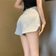 thumbnail image 4 of Pantalones casuales de estilo gris Pantalones cortos de cintura alta de verano para mujer Pantalones deportivos con cordón Diseño Sense Pantalones rectos divididos, 4 of 4