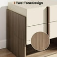 thumbnail image 6 of Modern Nightstand with Charging Station, USB & Type-C Ports, 2 Drawers and Open Shelf, 20” Two-Tone Beige and Light Walnut Bedside Table, Compact Wood End Table for Bedroom or Living Room, 6 of 9