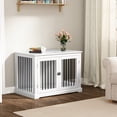 thumbnail image 3 of HLR Furniture Style Dog Crate with Cushion, Dog Kennel Medium, Pet Crates, Dog Cage for Small and Medium Dogs, Decorative Dog Kennel with Flip-top Plate, Chew-Proof Metal Bars, White, 3 of 7