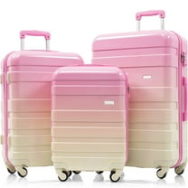 JERFIT 3-Piece ABS Hardshell Spinner Luggage Set with TSA Lock, Lightweight Durable Suitcase, 20/24/28 Inch, Pink