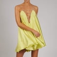 thumbnail image 1 of Fankiway Robe Aguichant Mode Unie Femme Décontractée Dos Nu Sans Manches Col en V Robe de Plage Grande Taille, 1 of 7
