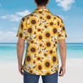 thumbnail image 5 of Salouo Brown Leaf Pattern Sunflower for Hawaiian Shirt for Men,Summer Beach Casual Short Sleeve Button Down Shirts Men's Regular-Fit Short-Sleeve Print Shirt -3X-Large, 5 of 6