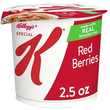 Special K Cold Breakfast Cereal Cup, Made with Real Strawberries, Single Serve, Red Berries, 2.5oz Cup (1 Cup)