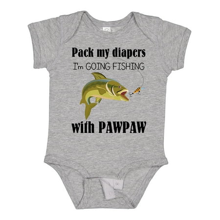 

Inktastic Pack My Diapers I m Going Fishing with Pawpaw Gift Baby Boy or Baby Girl Bodysuit