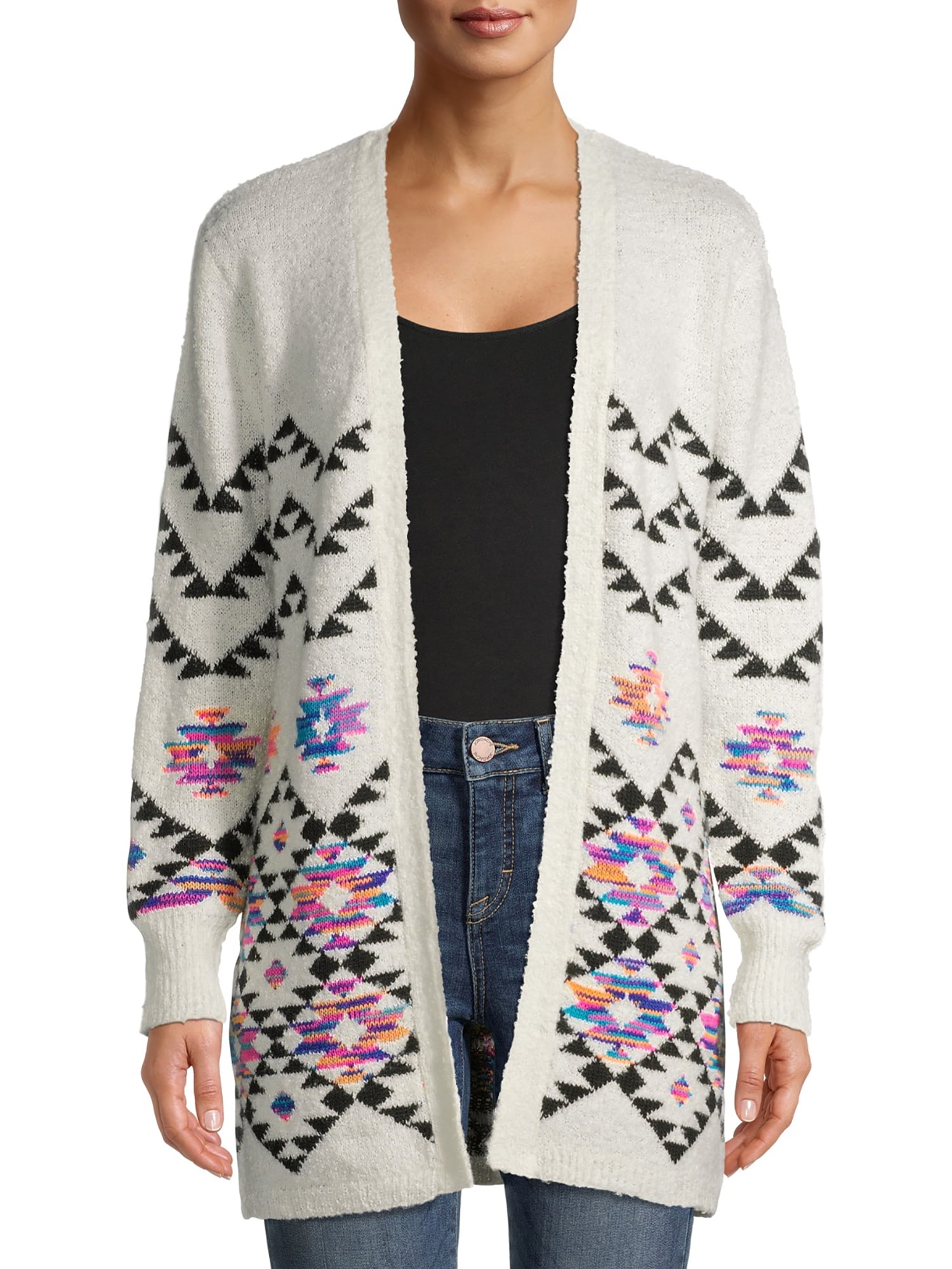 No Boundaries Juniors' Print Cardigan - Walmart.com