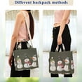 thumbnail image 4 of FORMRS Womens Corduroy Tote Bag Crossbody Shoulder Handbag with Pocket, Gray Cute Snowmen, 4 of 7