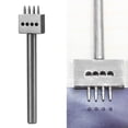 thumbnail image 2 of koolsoo 2xLeather Craft Row Hole Punch Cutter Tool Stitching DIY 8mm Space 4 Prong 2 Pcs, 2 of 7