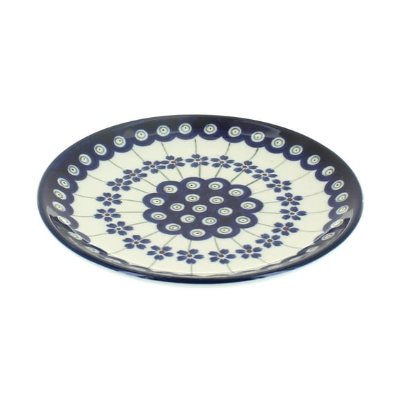 Blue Rose Polish Pottery Flowering Peacock Saucer