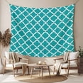 thumbnail image 2 of Teal Morocco Large Tapestry for Bedroom Wall Hanging Tapestry,Ethnic Boho Minimalist Abstract Geometric Ceiling Backdrop Tapestries Poster Blanket Wall Decor for Teens Room Living Room 100" x 59", 2 of 8