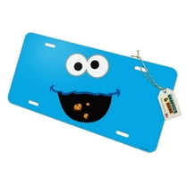 Sesame Street Cookie Monster Face Novelty Metal Vanity Tag License Plate