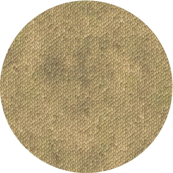 Ahgly Company Indoor Round Patterned Yellow Orange Area Rugs, 4' Round