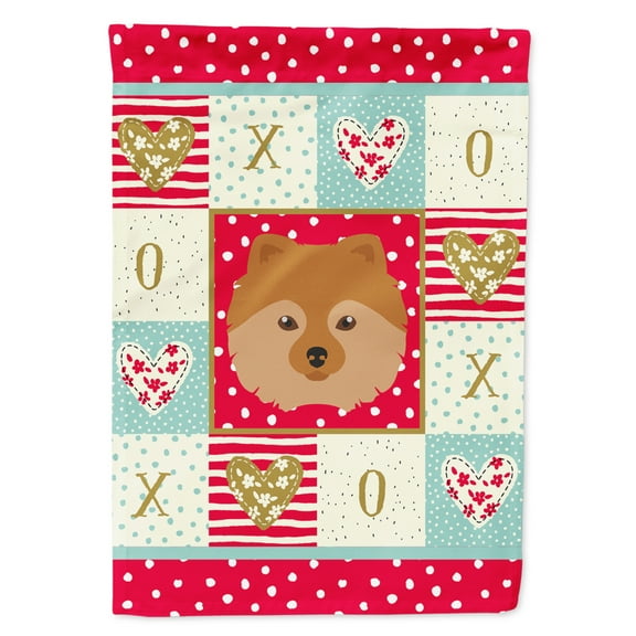 Carolines Treasures CK5201GF German Spitz Love Flag Garden Size Small multicolor