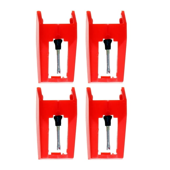 4Pcs Phonograph Needle Replacement for Gramophone Record Player Red