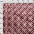 thumbnail image 3 of oneOone Viscose Jersey Maroon Fabric Asian Block Floral Craft Projects Decor Fabric Printed By The Yard 60 Inch Wide, 3 of 4